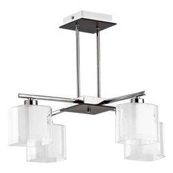 Lampa sufitowa nowoczesna SQUARE wenge/chrom szer. 50cm