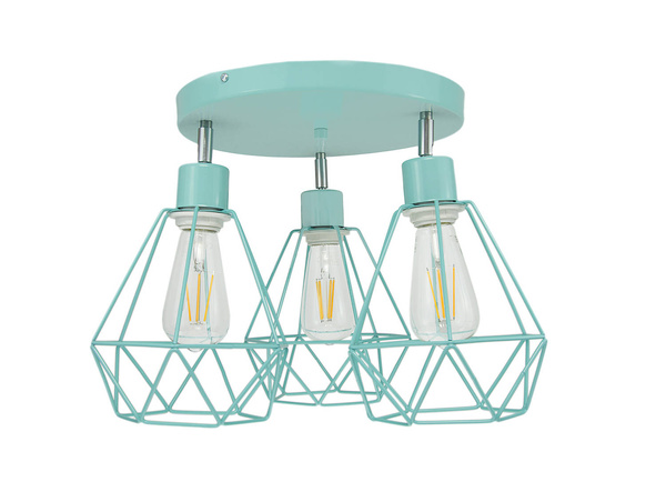 Lampa dziecięca turkusowa w stylu loft druciak Carmen