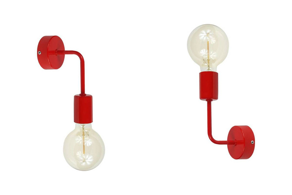 Lampa ścienna kinkiet do pokoju dziecka czerwony w stylu loft Vanessa 1xE27