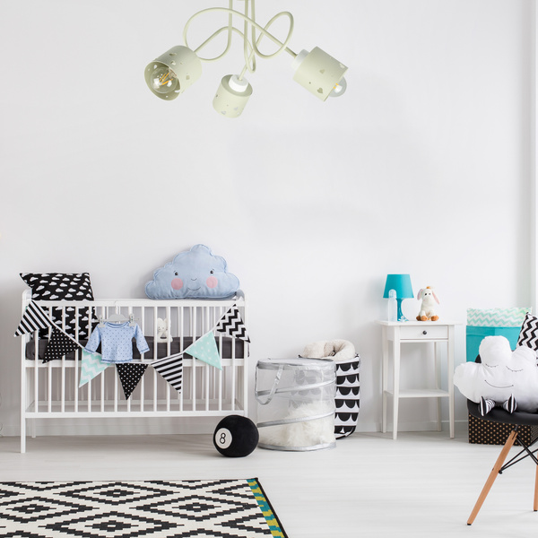 Lampa sufitowa do pokoju dziecka beżowa w serca 3xE27 Loft