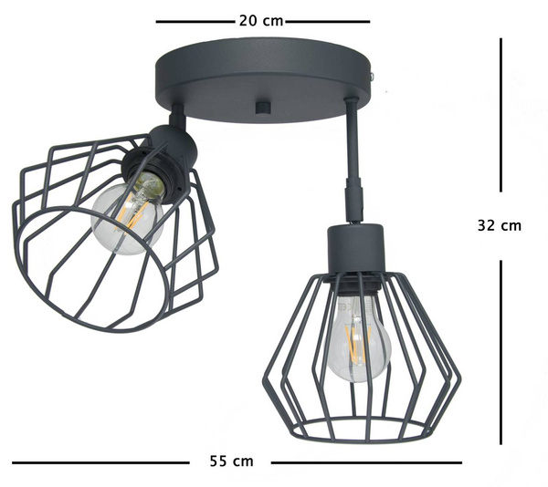 ARTEMIDA PLAFON 2 POZIOMY MODERNO GRAFIT