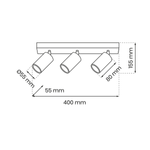 Lampa sufitowa HUDSON, MLP8796, czarna, 3x8W GU10