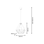 Lampa wisząca BASKET WHITE 1xE27