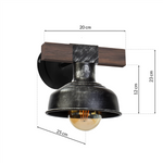 Kinkiet FARO BLACK / WOOD 1xE27 60W MLP6241