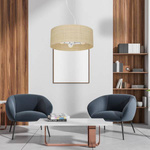 Lampa wisząca MARSHALL, MLP7490, biały/rattan, 3x60W E27 