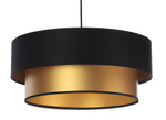 Lampa czarno-złota podwójna walec średnica 50 cm 