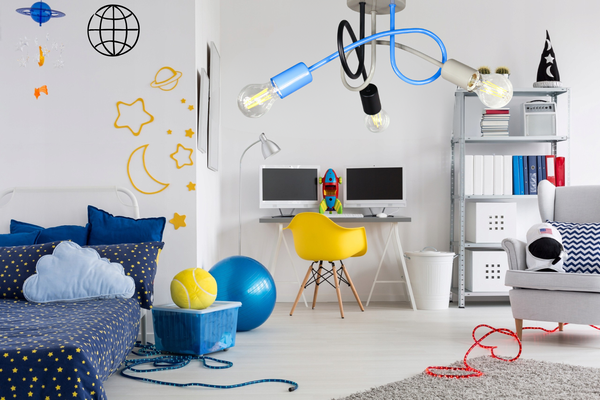 Lampa sufitowa do pokoju dziecka kolorowa Tęczowy Zawijas 3xE27 Led 