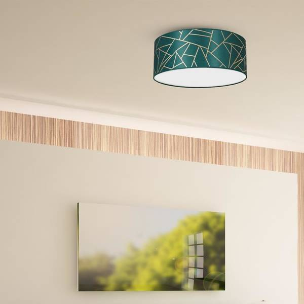 Lampa sufitowa ZIGGY GREEN, MLP7577, 40 cm, butelkowa zieleń/złoty, 2x60W E27