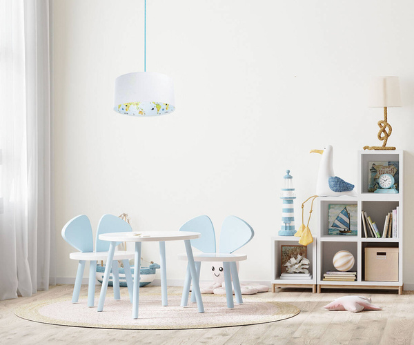 Lampa sufitowa do pokoju dziecięcego Mapa Świata Welur 60 cm