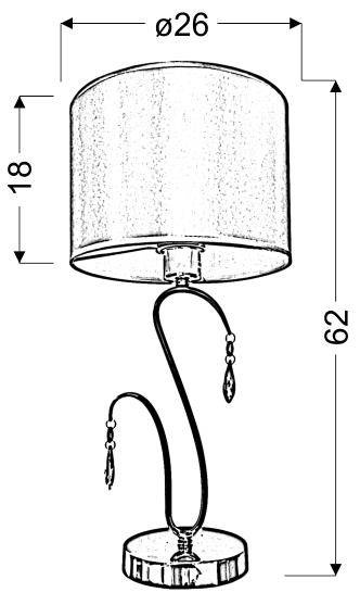 Lampka stołowa chrom/biała Carmen 41-40602