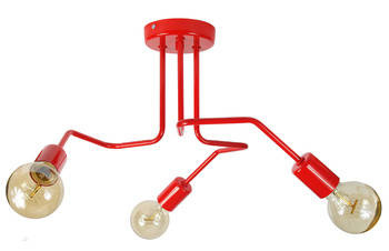 Lampa sufitowa do pokoju dziecka czerwona 3-punktowa Vanessa Loft