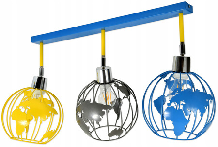 Lampa sufitowa do pokoju dziecięcego kolorowa listwa Edison Globus 3