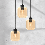 Lampa wisząca SOMBRA AMBER, MLP8372, czarny/bursztynowy, 3x60W E27