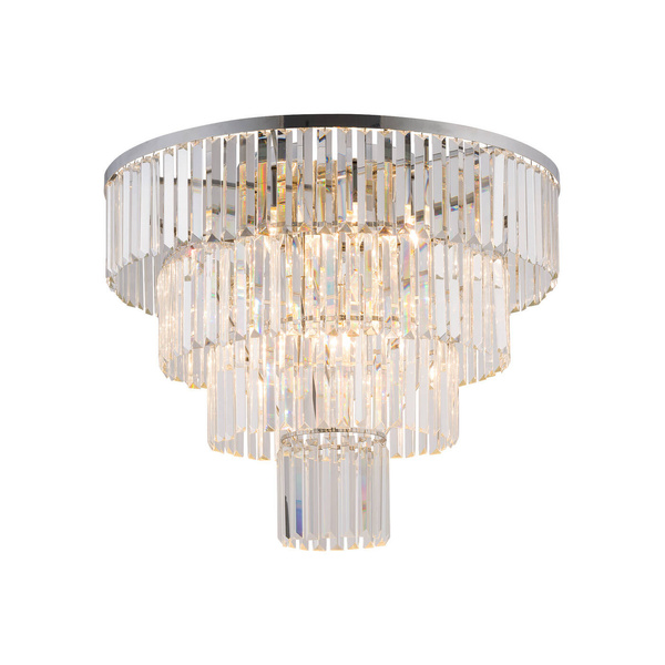 Luksusowy plafon kryształowy CRISTAL SILVER L 12x E14 40W | srebrny