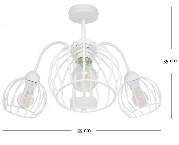 SUFITOWA LAMPA ARCANA 3 BIAŁY KULA