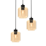 Lampa wisząca SOMBRA AMBER, MLP8372, czarny/bursztynowy, 3x60W E27