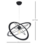 Lampa sufitowa do pokoju młodzieżowego czarna struktura Sferis 1XE27 Led 