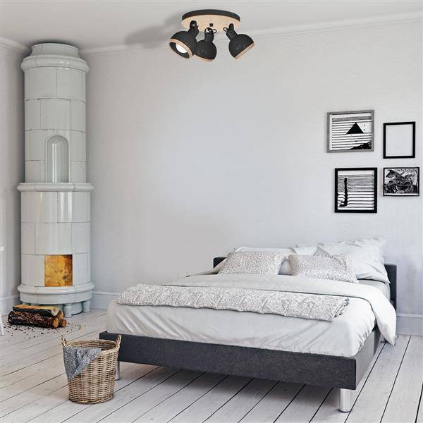 Lampa sufitowa nowoczesna plafon kula OVAL III czarny śr. 35cm