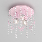 Lampa sufitowa dla dziewczynki różowa Motylek Kryształ 3