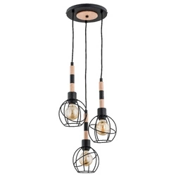 Lampa wisząca ALFA BILBAO DREWNIANA 3xE27 26cm | 61029