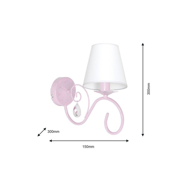 Lampa ścienna do pokoju dziewczynki różowa SARA PINK 1xE14 MLP1050