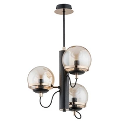 Lampa sufitowa ALFA LUMINA CZARNO-ZŁOTA 3xE14 38cm | 28333