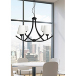 Lampa wiszącza czarno-biała żyrandol 4x60W E27 Londyn 34-38838