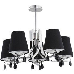 Żyrandol nowoczesny ENZO śr. 63cm chrom/czarny