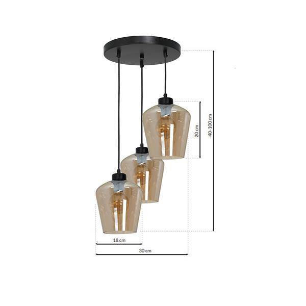 Nowoczesna lampa wisząca koło SANTIAGO AMBER MLP6613