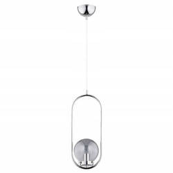 Lampa wisząca do salonu OVAL E14 wys. 80cm | chrom
