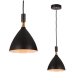 Nowoczesna lampa wisząca OTTO BLACK/GOLD 1xE27 ML6158