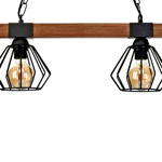 Industrialna lampa wisząca ULF BLACK / WOOD 2xE27 60W MLP6192