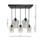 Nowoczesna lampa wisząca prostokąt SANTIAGO CLEAR MLP6615
