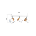 Lampa sufitowa JOKER, MLP6300, biały/drewno/chrom, 3x8W GU10