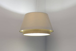 Lampa w stylu Boho podwójny abażur welur i naturalna juta kremowa 