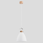 Lampa wisząca zwis HERMINA biały/drewno śr. 22cm