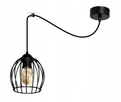 Czarna lampa wisząca typu pająk druciak owal Wire 1