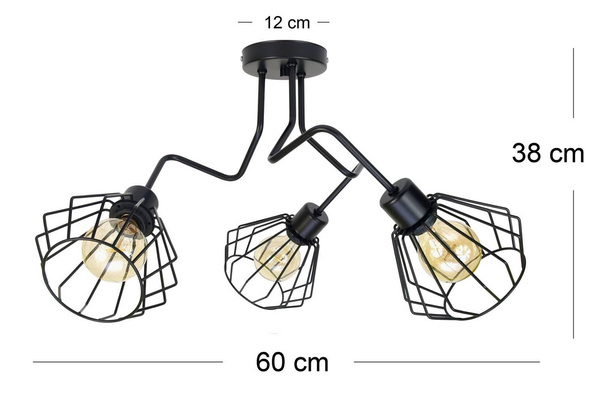 Lampa sufitowa do pokoju młodzieżowego grafitowa Zyg Zag
