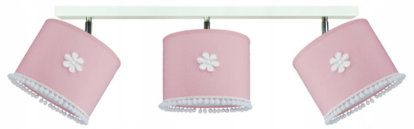 Lampa sufitowa do pokoju dziewczynki różowa Pompony Listwa 3xE27 Led  