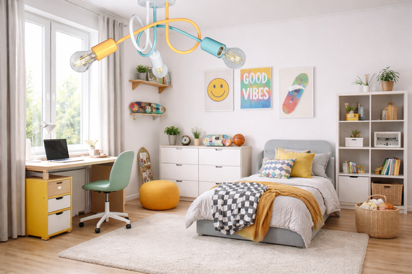 Lampa sufitowa do pokoju dziecka kolorowa Tęczowy Zawijas 3xE27 Led 