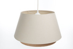 Lampa w stylu Boho podwójny abażur welur i naturalna juta kremowa 