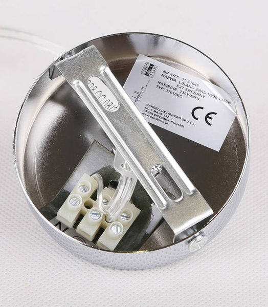 Lampa wisząca sufitowa srebrna szklany klosz E27 Libano Candellux 31-51646