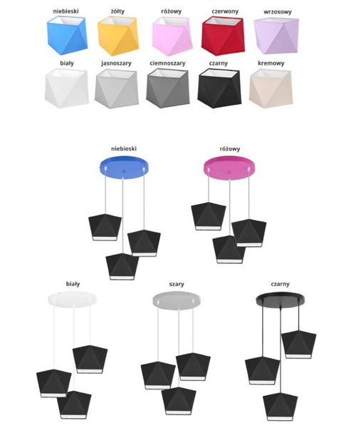 Lampa do pokoju dziecięcego kolorowa Diament 3