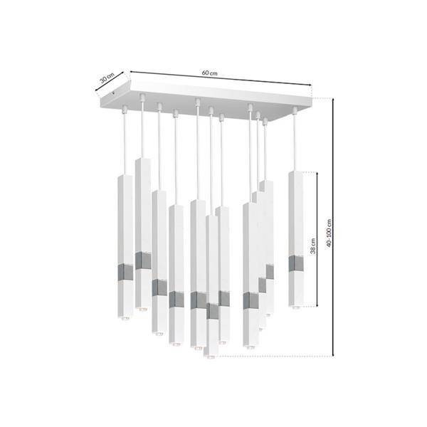 Lampa wisząca CASTRO WHITE / CHROME 11xG9 MLP6562