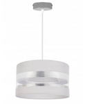 Nowoczesna Lampa Wisząca z Ciekawym Abażurem ze Srebrnym Akcentem