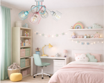 Lampa sufitowa do pokoju dziewczynki pastelowa Zakręcony Koszyczek 4xE27 Led