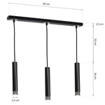 Nowoczesna lampa wisząca DANI BLACK/CHROME 3xGU10 MLP6232