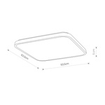 Plafon lampa sufitowa AGNES SQUARE LED 64W biały IP44 szer. 63cm ciepła 3000K