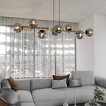 Nowoczesna lampa wisząca nad wyspę GRAVITY 8 BL GRAFIT