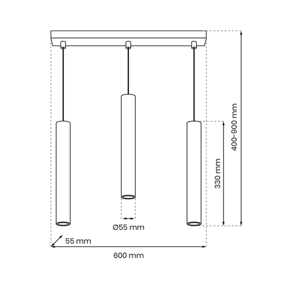 Lampa wisząca HUDSON, MLP8799, biała, 3x8W GU10